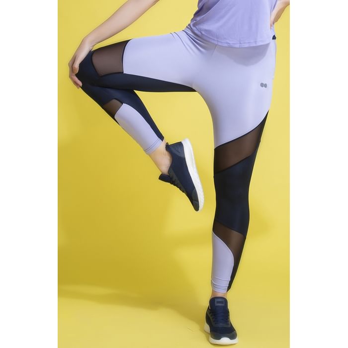 Clovia Snug Fit High Rise Active Tights in Lavender with Mesh Panels - AB0063P12
Clovia Snug Fit High Rise Active Tights in Lavender with Mesh Panels - AB0063P12