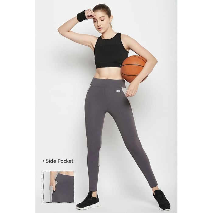 Clovia High-Rise Active Tights in Dark Grey with Side Panels & Side Pocket - AB0037P05
Clovia High-Rise Active Tights in Dark Grey with Side Panels & Side Pocket - AB0037P05