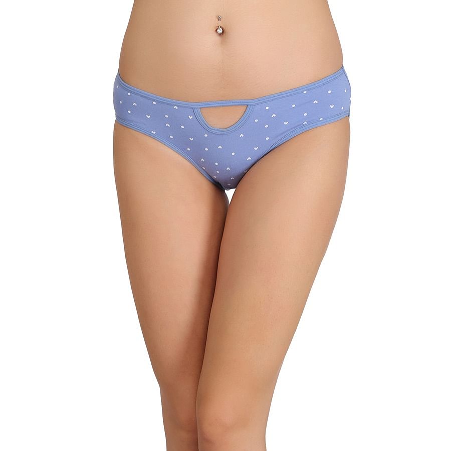 Buy Cotton Low Waist Heart Print Bikini With Cut Out Online India Best