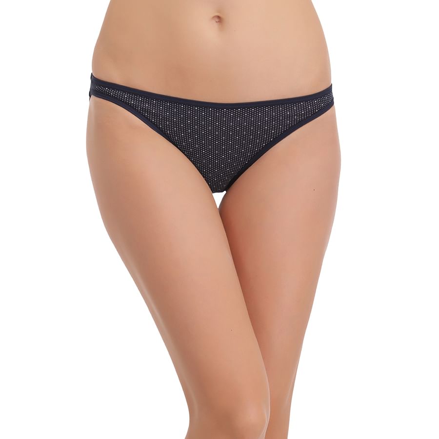 Buy Cotton Mid Waist Bikini Blue Online India Best Prices COD