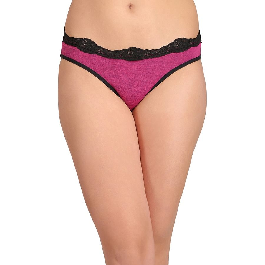 Buy Cotton Mid Waist Bikini Panty With Lace Waist Online India Best