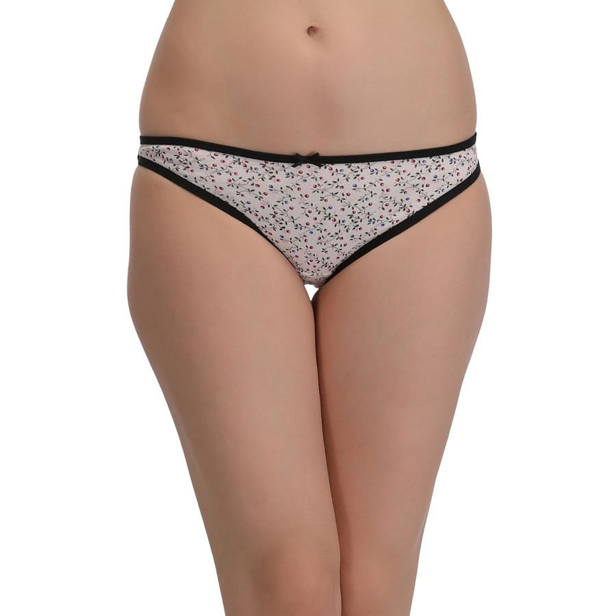 Buy Cotton Mid Waist Printed Bikini White Online India Best Prices