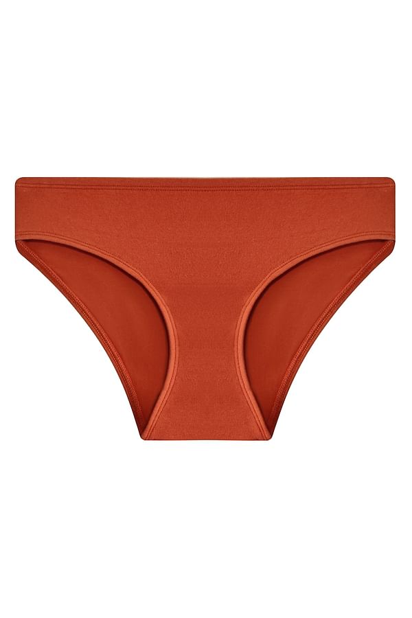 Buy Low Waist Bikini Panty In Orange Cotton Online India Best Prices