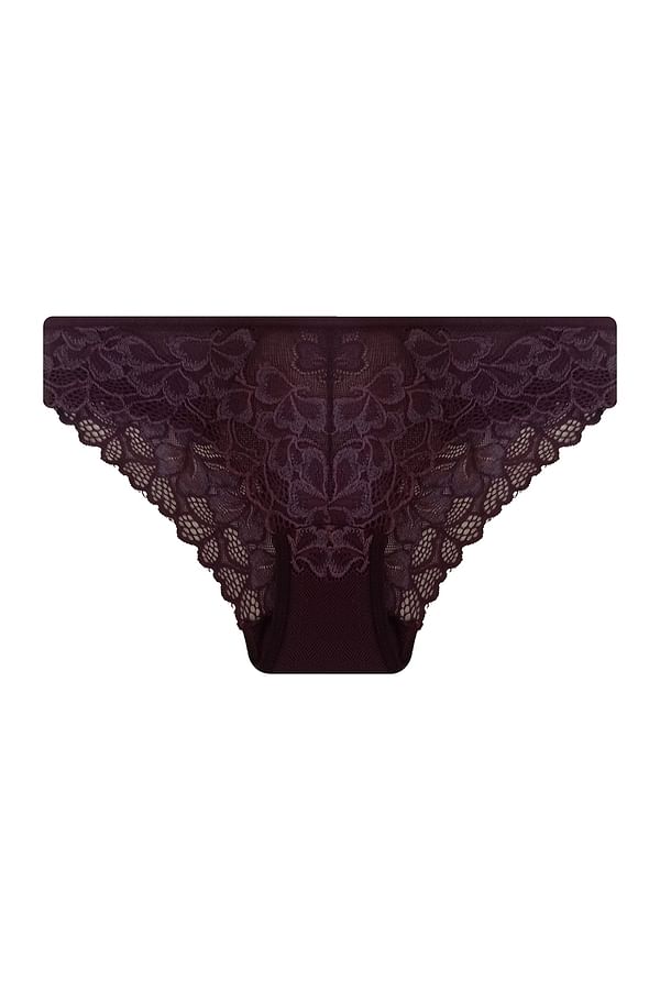 Buy Low Waist Bikini Panty In Wine Colour Lace Online India Best