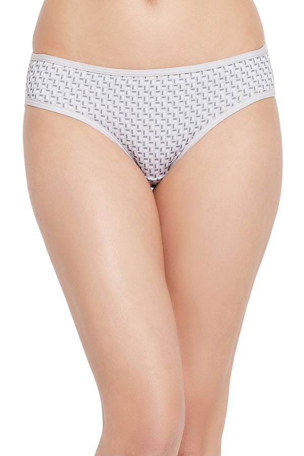 Buy Low Waist Geometric Print Bikini Panty In Grey Online India Best