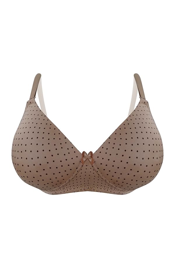 Buy Padded Non Wired Full Cup Polka Print Multiway T Shirt Bra In Nude