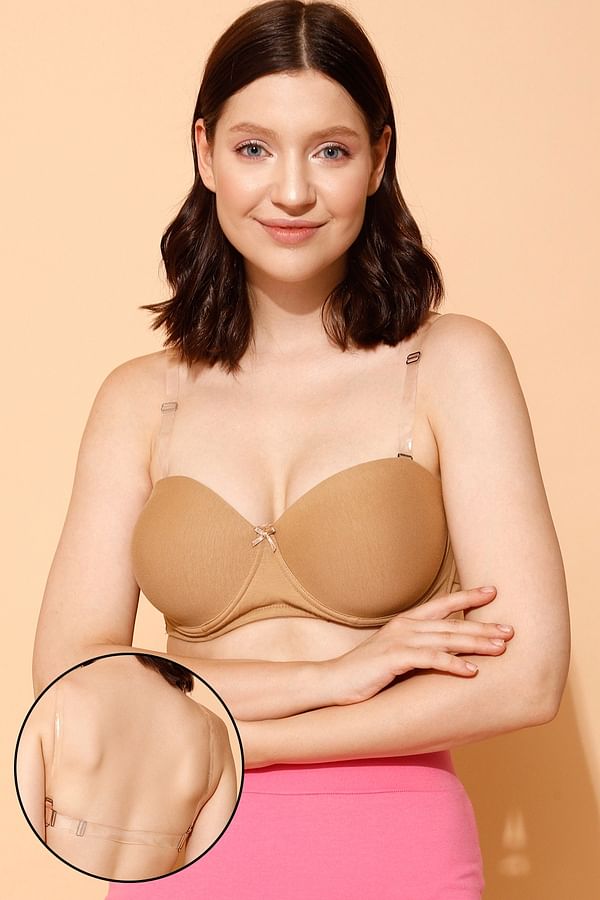 Buy Invisi Padded Underwired Full Cup Strapless Balconette Bra In Nude