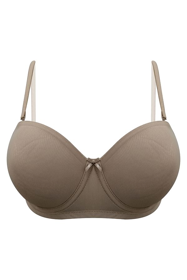 Buy Padded Underwired Full Cup Strapless T Shirt Bra In Nude Colour