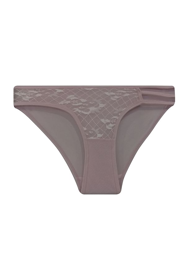 Buy Low Waist Bikini Panty In Soft Pink With Cage Detailing Lace