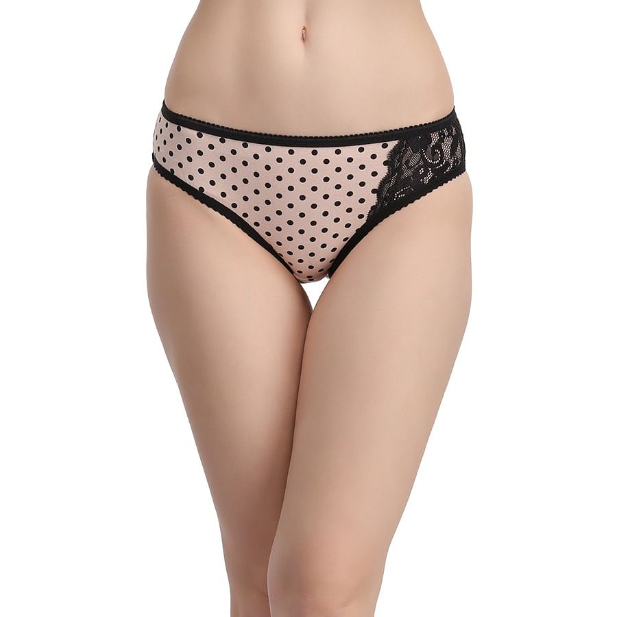 Buy Cotton Mid Waist Polka Print Bikini Panty Online India Best Prices