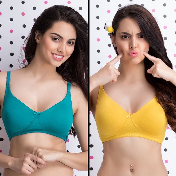 Clovia Set of Two Cotton Non-Padded Non-Wired Multiway T-Shirt Bra - BRC841R02, Light yellow
Clovia Set of Two Cotton Non-Padded Non-Wired Multiway T-Shirt Bra - BRC841R02, Light yellow