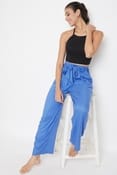 Chic Basic Wide Leg Pants in Blue - Rayon