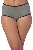 High Waist Striped Hipster Panty in Black - Cotton