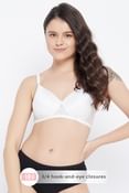 Padded Non-Wired Full Cup Multiway Bridal Bra in White - Lace
