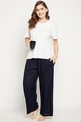 Chic Basic Wide Leg Pyjama in Navy - Rayon