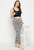 Heart Print Joggers in White - 100% Cotton