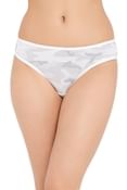 Low Waist Camouflage Print Bikini Panty in Light Grey - Cotton