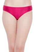 Low Waist Dotted Bikini Panty in Hot Pink	