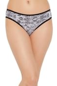 Low Waist Printed Bikini Panty in Grey 
