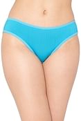 Low Waist Printed Bikini Panty in Turquoise Blue
