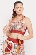Medium Impact Padded Y2K Print Sports Bra in Multicolour