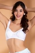 Non-Padded Non-Wired Full Cup Bra in White - Cotton	