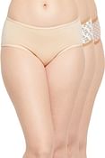 Pack of 3 Mid Waist Hipster Panties - Cotton