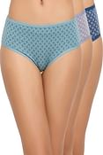 Pack of 3 Mid-Waist Floral Printed Hipster Panties- Cotton