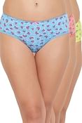 Pack of 3 Printed Hipster Panty - Cotton