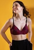 Padded Non-Wired Full Cup Printed Multiway T-shirt Bra in Navy