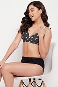 Padded Non-Wired Full Cup Rainbow Print Multiway T-shirt Bra in Dark Grey - Cotton	