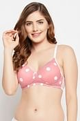 Padded Non-Wired Full Cup Striped Multiway T-shirt Bra in Red - Lace