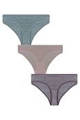 Pack of 3 Low Waist Bikini Panties - Cotton