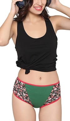 Clovia Cotton Mid Waist Floral Print Hipster Panty