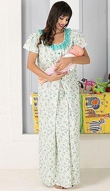 Front listing image for Cotton Rich Floral Print Maternity Nighty