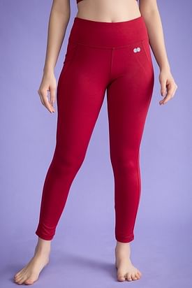 Buy Snug Fit Active Ankle Length Tights in Maroon Online India, Best  Prices, COD - Clovia - AB0047P09