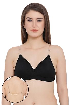 Buy Klassik {30+Years of Legacy Woman Everyday Cotton Hosiery Bra,  Non-Padded, Medium Coverage, Design Backless, Wirefree, Detachable Straps  Bra for Girls, Transparent Strap Free