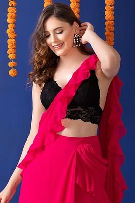 Saree Shapewear Petticoat with Side-Slit in Violet
