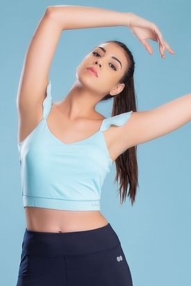 Buy Women Workout Crop Top Built in Bra Ribbed Athletic Tank Tops Casual  Sleeveless Collar Shirts Padded Sports Yoga Vest Online at desertcartINDIA