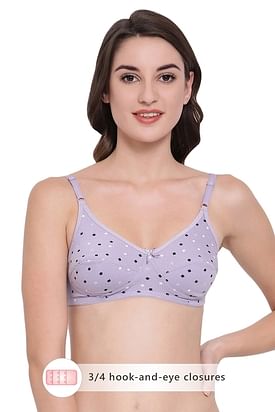 Buy Clovia Padded Non-Wired Full Coverage Lace Bra - Purple at Rs