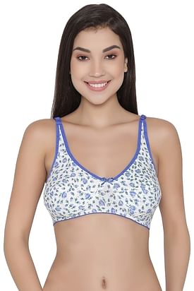 Non-Padded Non-Wired Full Coverage T-Shirt Bra in Powder Blue - Cotton Rich