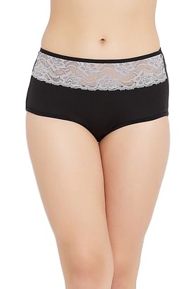 Buy Clovia Women's Cotton High Waist Outer Elastic Hipster Panty  (Pn2761C18_White_S) at