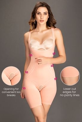 Women Shapewear Seamless Full Body Shaper 3 In 1 Lace Thong