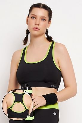 Buy Clovia Medium Impact Padded Sports Bra With Removable Cups In Sky Blue  online