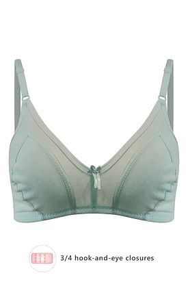 Padded Non-Wired Full Cup Printed Print T-Shirt Bra In Slate Grey