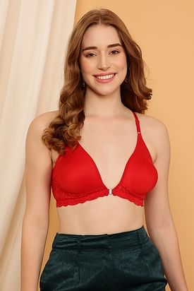 Buy CHOOSE SOFT NON PADDED NON WIRED FULL COVERAGE RED BRA for Women Online  in India