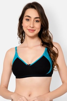 Buy Clovia Padded Non Wired Full Coverage Push Up Bra - Teal at Rs