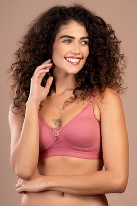 Padded Non-Wired Full Cup Multiway Longline Bralette in Maroon - Lace