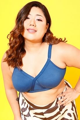 Buy Non-Padded Wirefree Bra With Demi Cups in Green - Cotton Online India,  Best Prices, COD - Clovia - BR0584P17