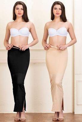 Buy Saree Shapewear Petticoat with Side Slit in Wine Online India